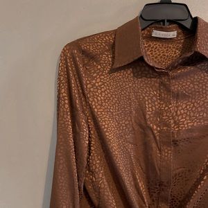Rust Allover Print Blouse